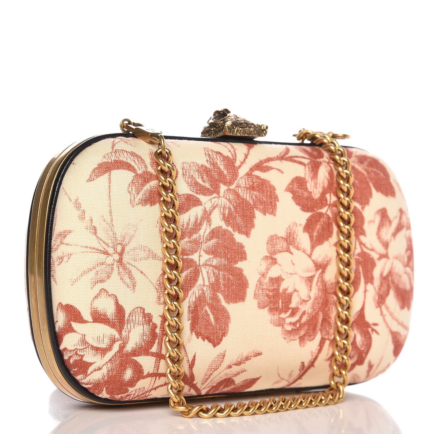 Linen Herbarium Print Broadway Box Clutch Cherry
