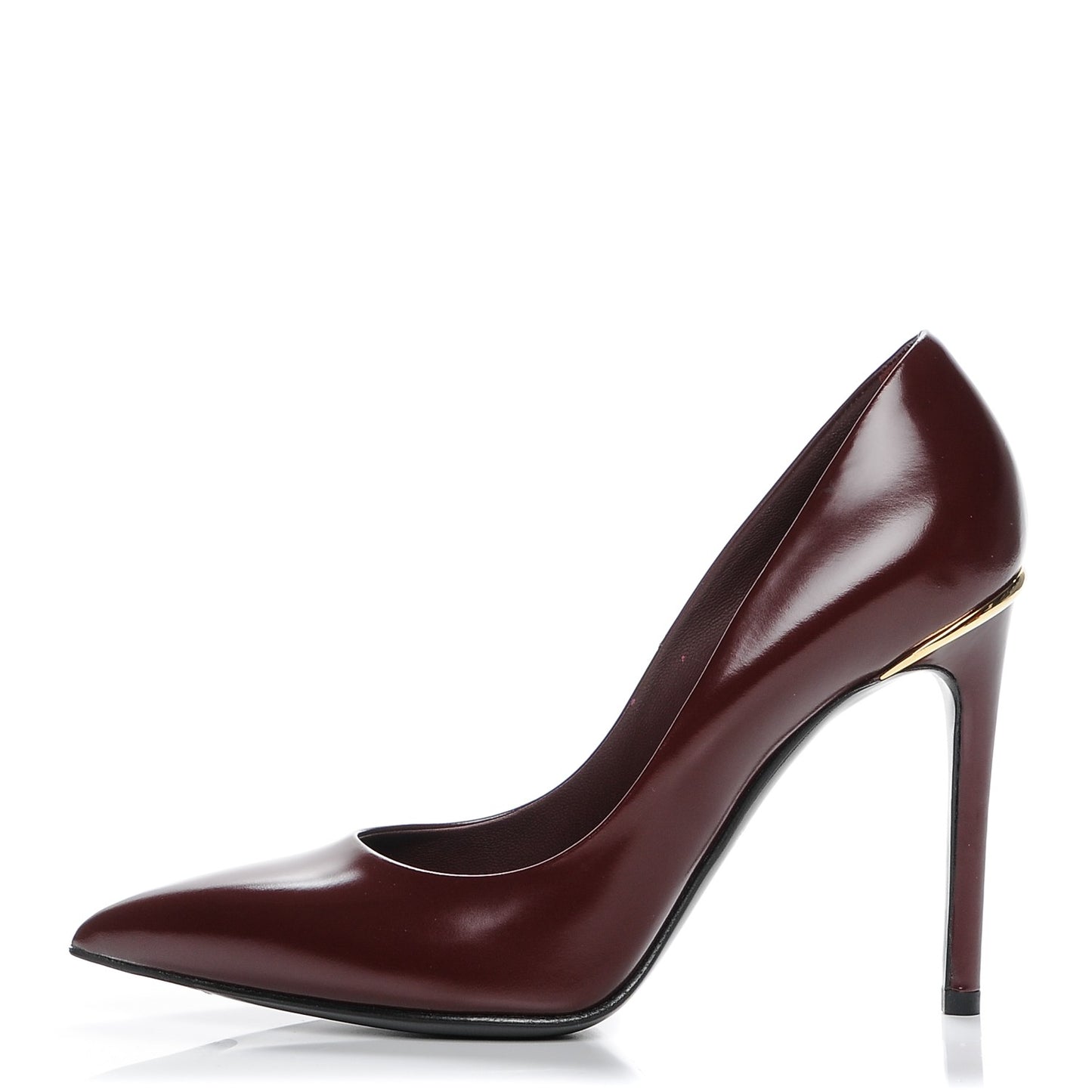 Glazed Calfskin Eyeline Pumps 36 Bordeaux