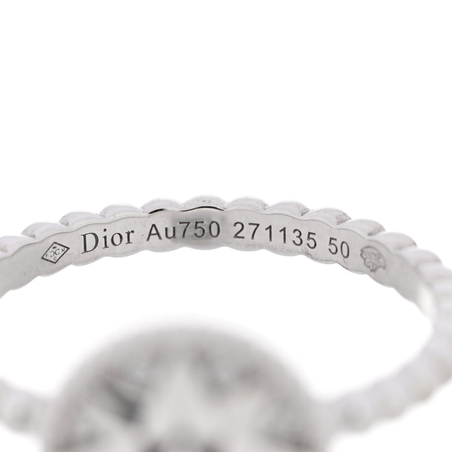 18K White Gold Diamond Rose Des Vents Pave Ring 50 5.25