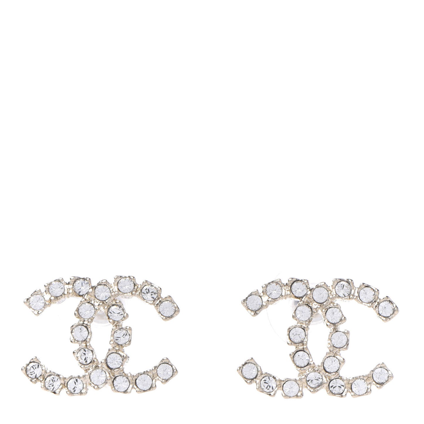 Crystal Coco's Pearls CC Earrings Light Gold