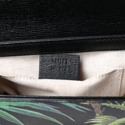 Gucci Calfskin Tropical Print Small Padlock Shoulder Bag Black Multi 7 of 10