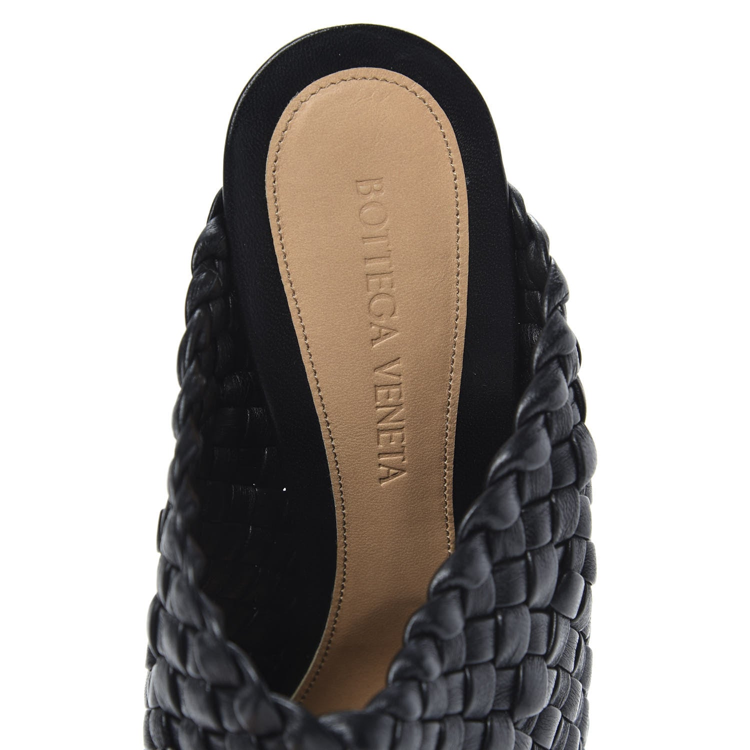 Bottega Veneta Nappa Intrecciato Almond Mules 36.5 Black 7 of 8