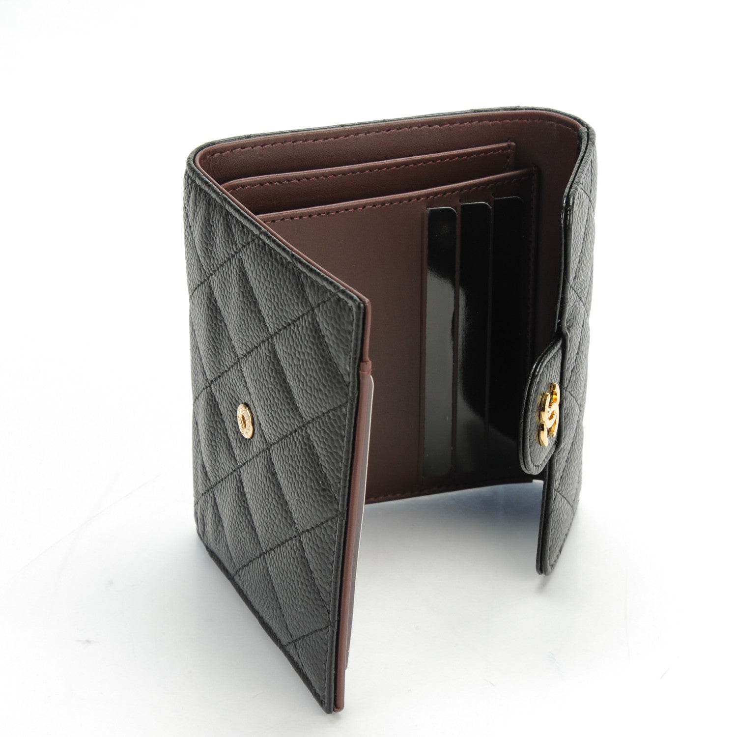 Chanel Caviar Quilted Compact Flap Wallet Black 6 of 9