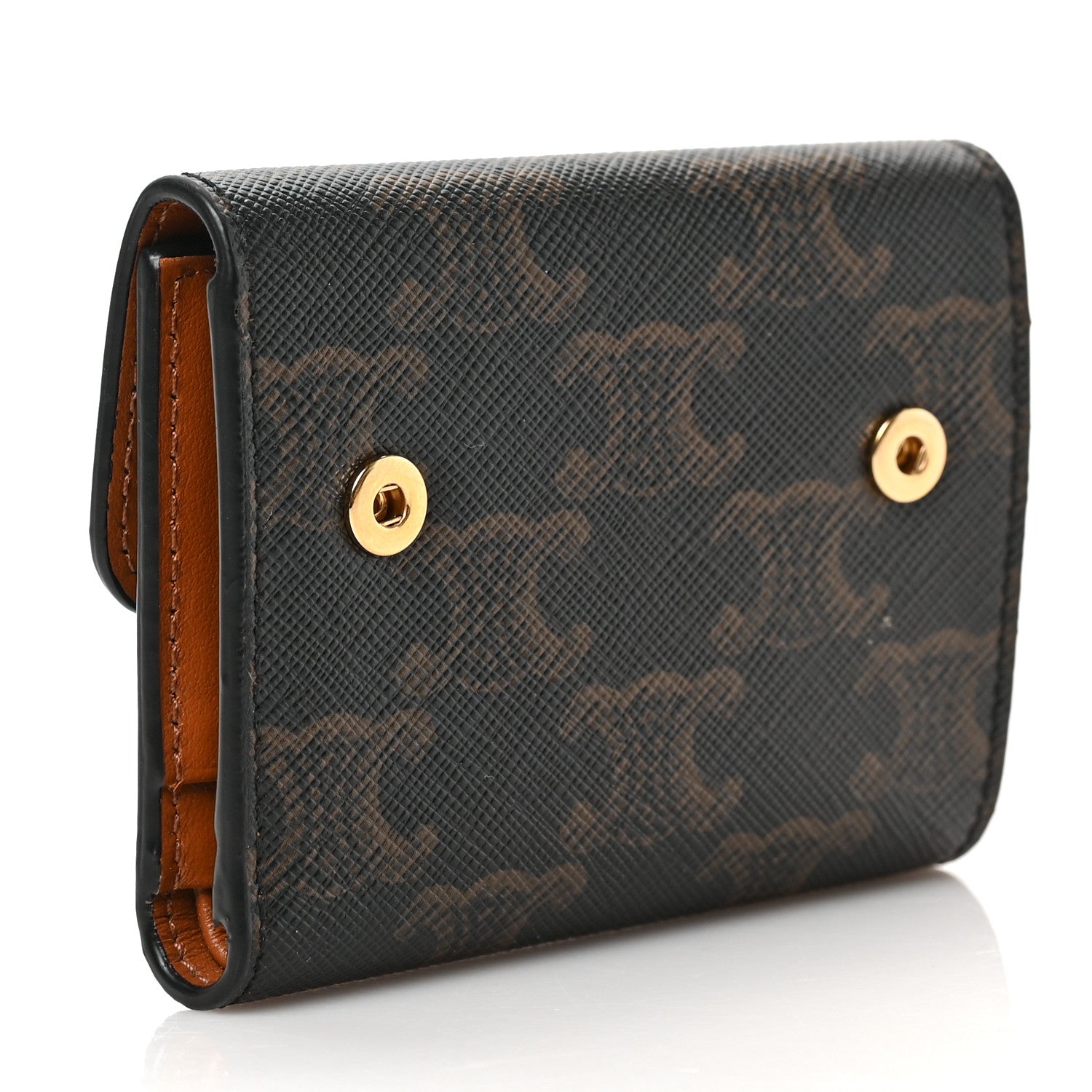 Celine Canvas Triomphe Compact Wallet Tan 4 of 8