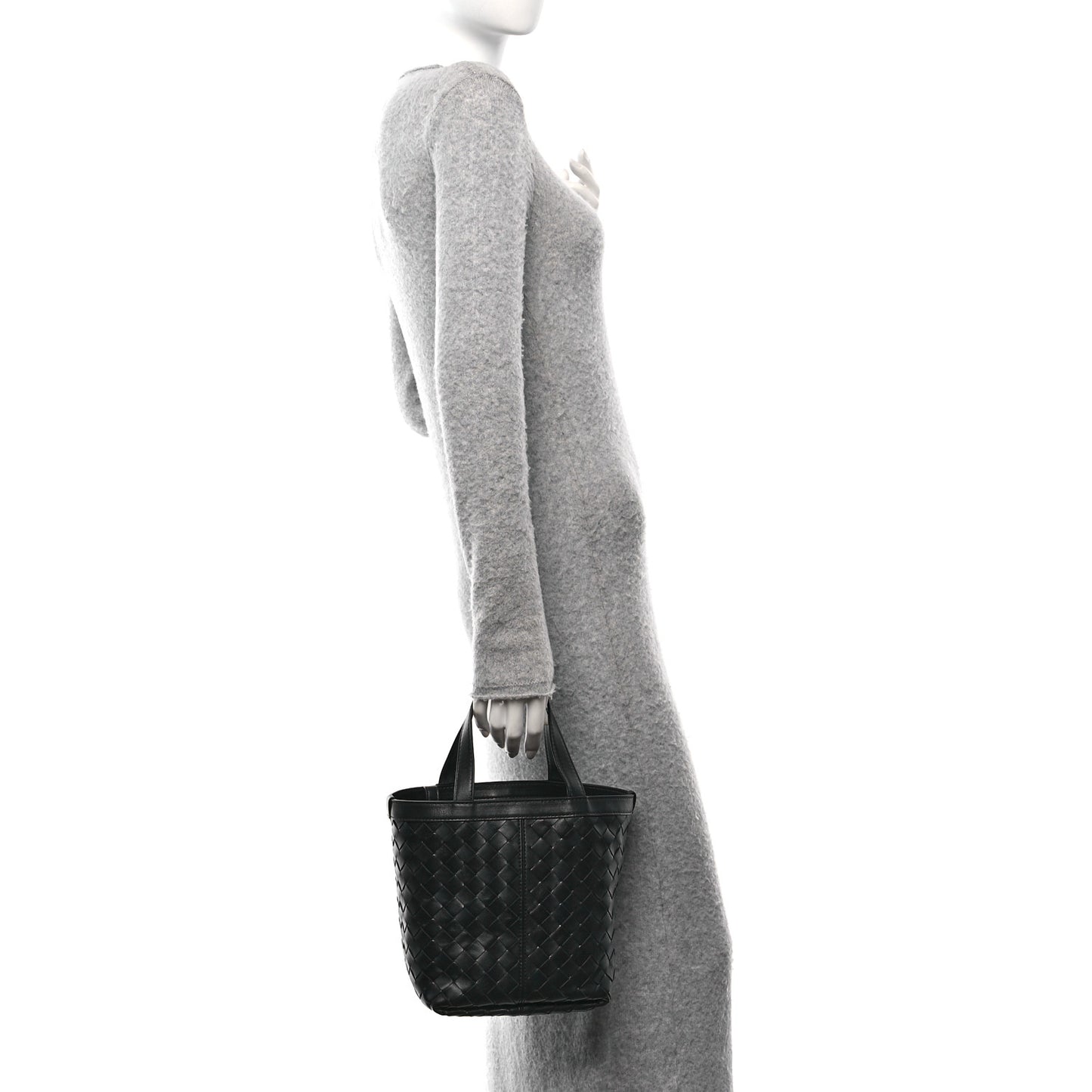 Nappa Intrecciato Small Flip Flap Tote Black