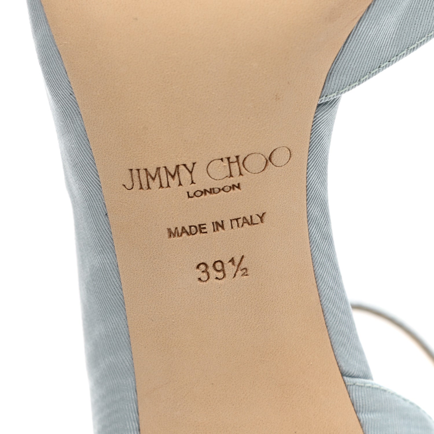 Jimmy Choo Moire Fabric Crystal Lucy 85 Pumps 39.5 Something Blue 6 of 7