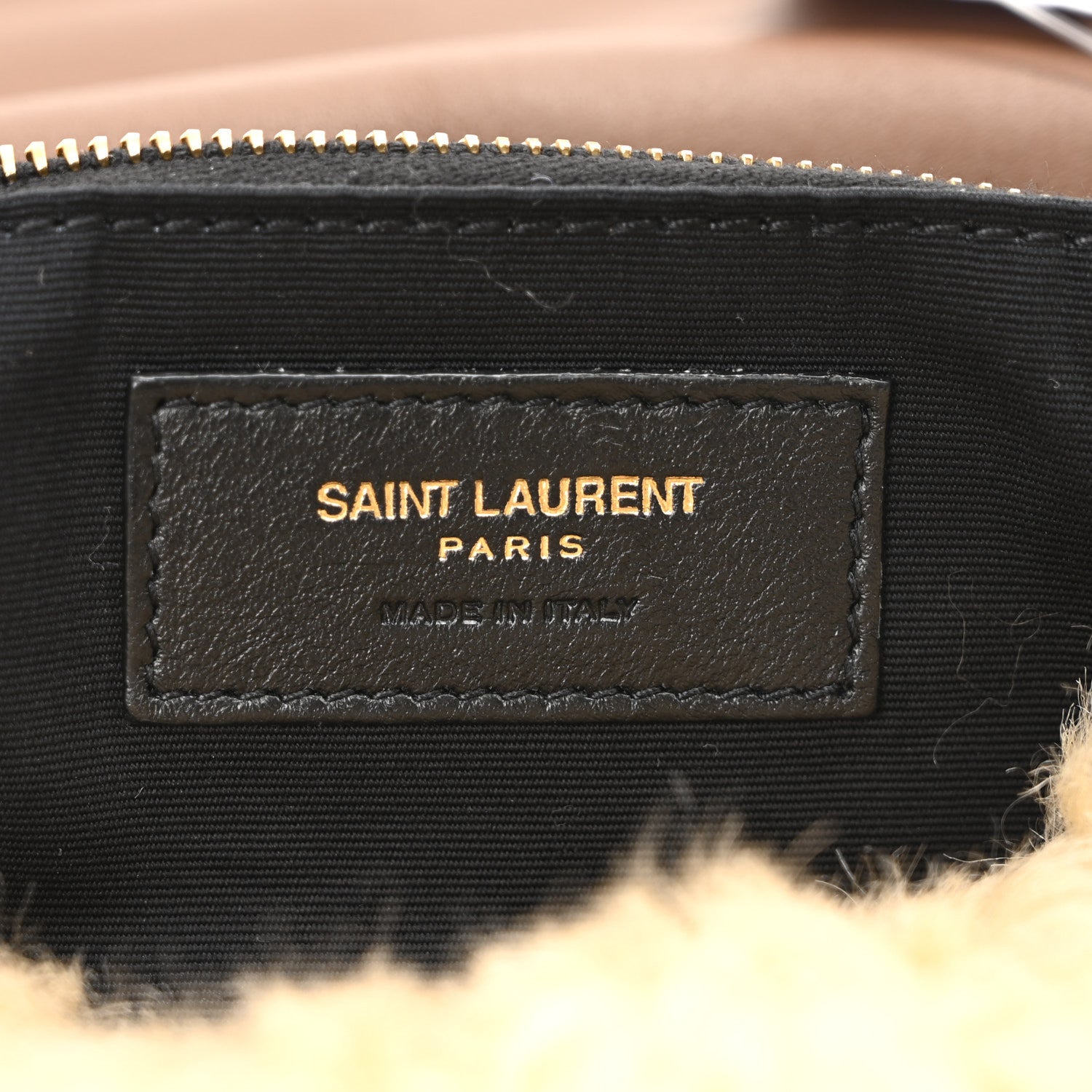 Saint Laurent Shearling Calypso Crossbody Crema Naturel Dark Cigar 6 of 10