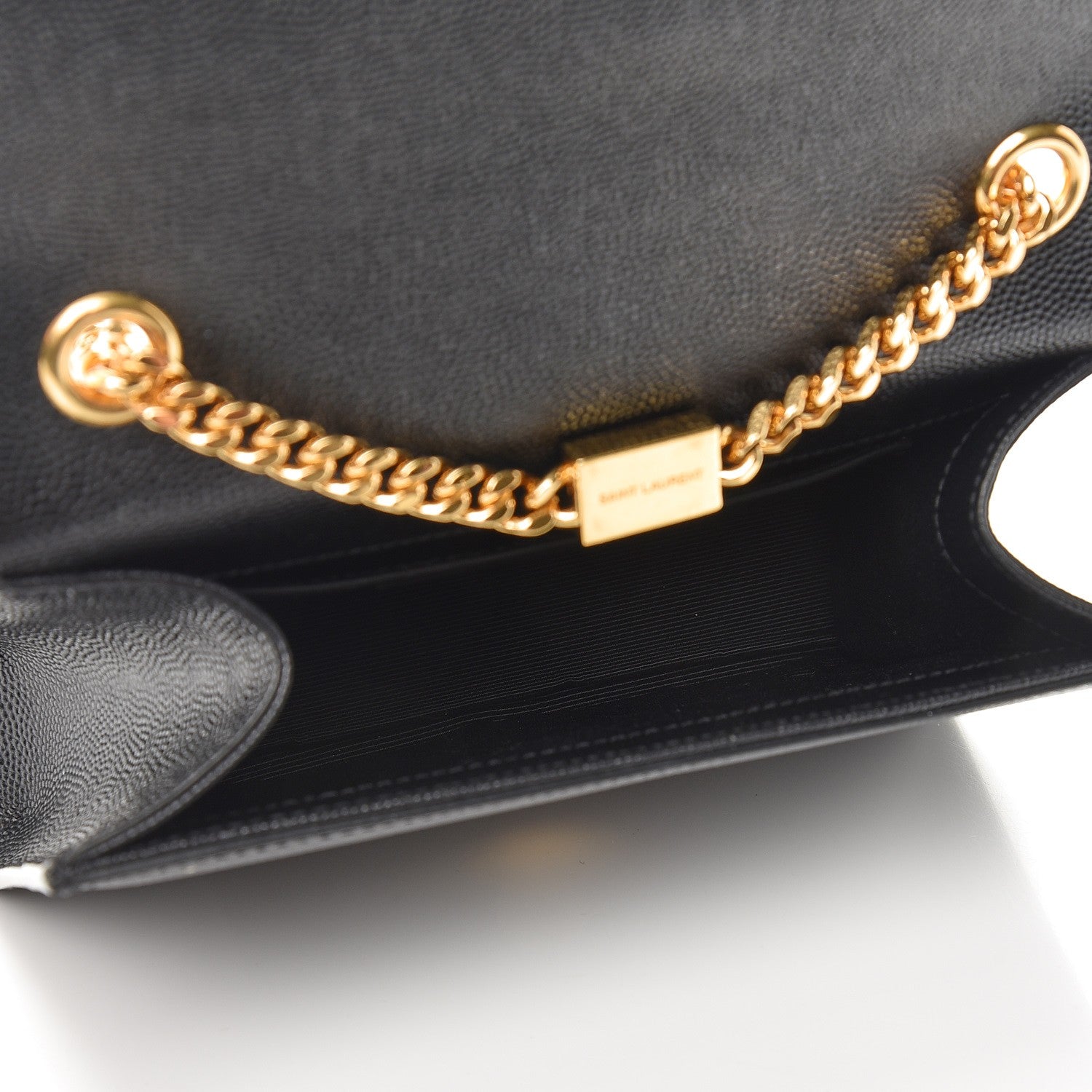 Saint Laurent Grain De Poudre Small Monogram Kate Satchel Black 5 of 7