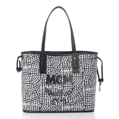MCM Visetos Medium Liz Reversible Shopper Tote Black 4 of 15