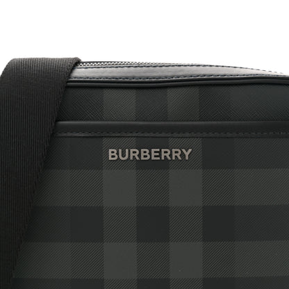 Burberry Coated Canvas Calfskin Check Muswell Bag Charcoal 8 of 11