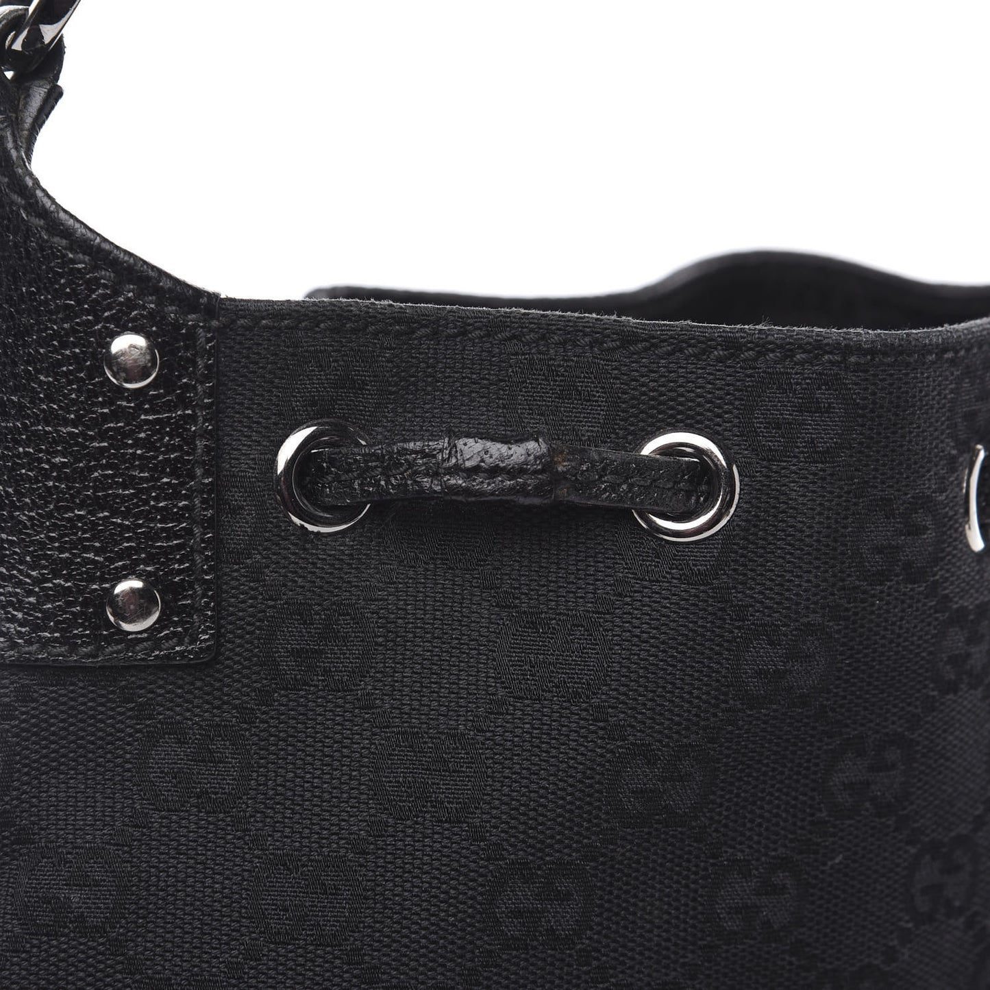 Monogram Drawstring Hobo Black