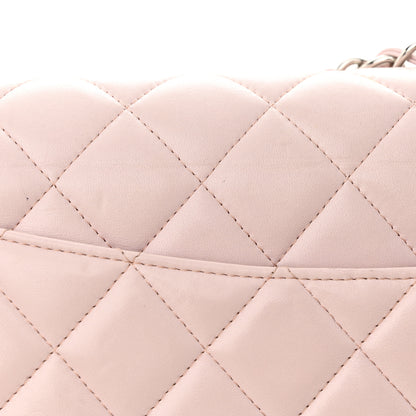 Chanel Lambskin Quilted Jumbo Double Flap Light Pink 17 of 18