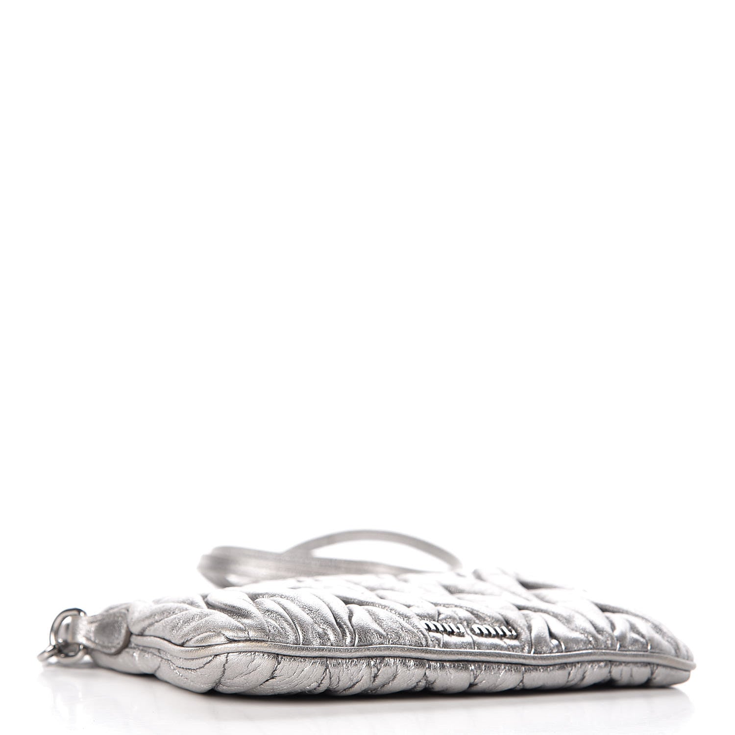 Miu Miu Metallic Nappa Matelasse Clutch Cromo 4 of 14