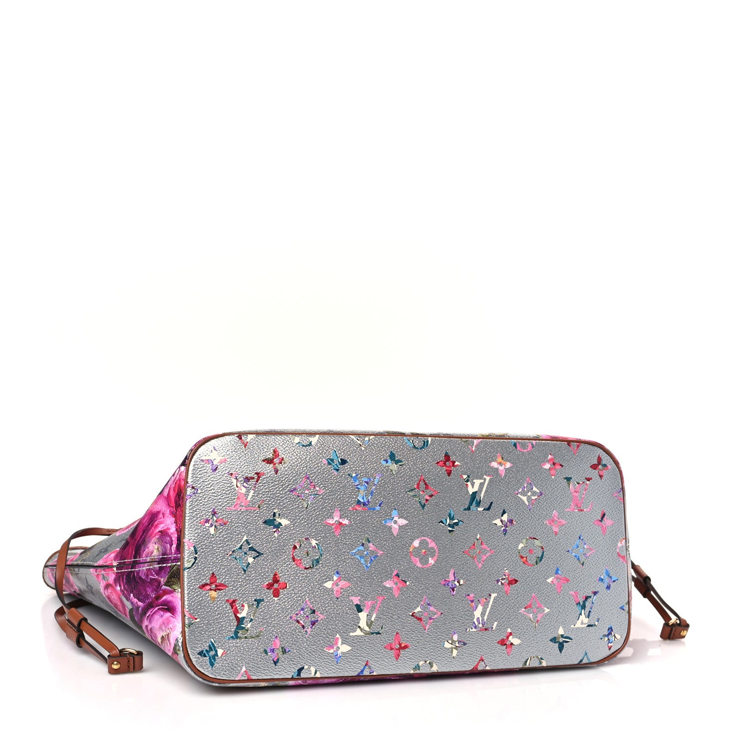 Louis Vuitton Metallic Monogram LV Garden Neverfull MM Silver 4 of 8