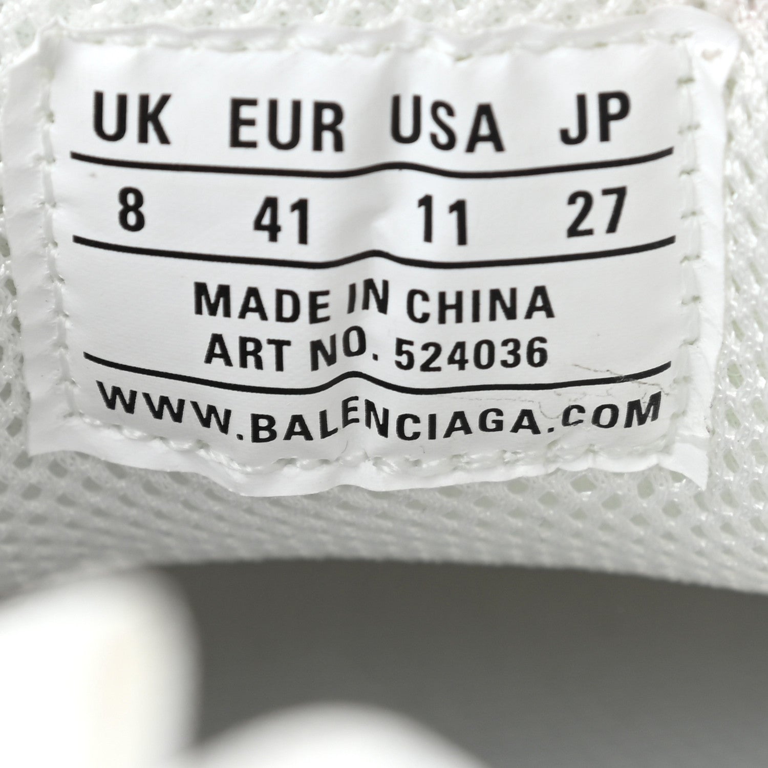 Balenciaga Fabric Mesh Womens Triple S Sneakers 41 White 7 of 10