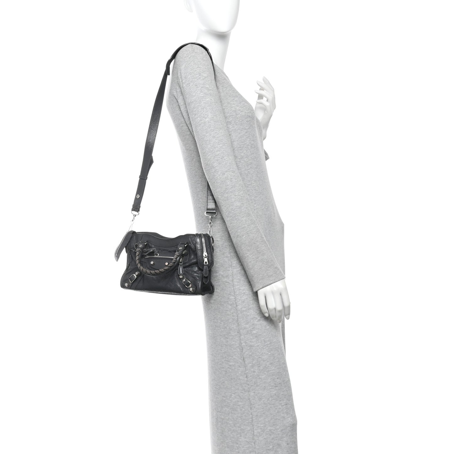 Agneau Giant 12 Silver Hardware Mini City Gris Fossile