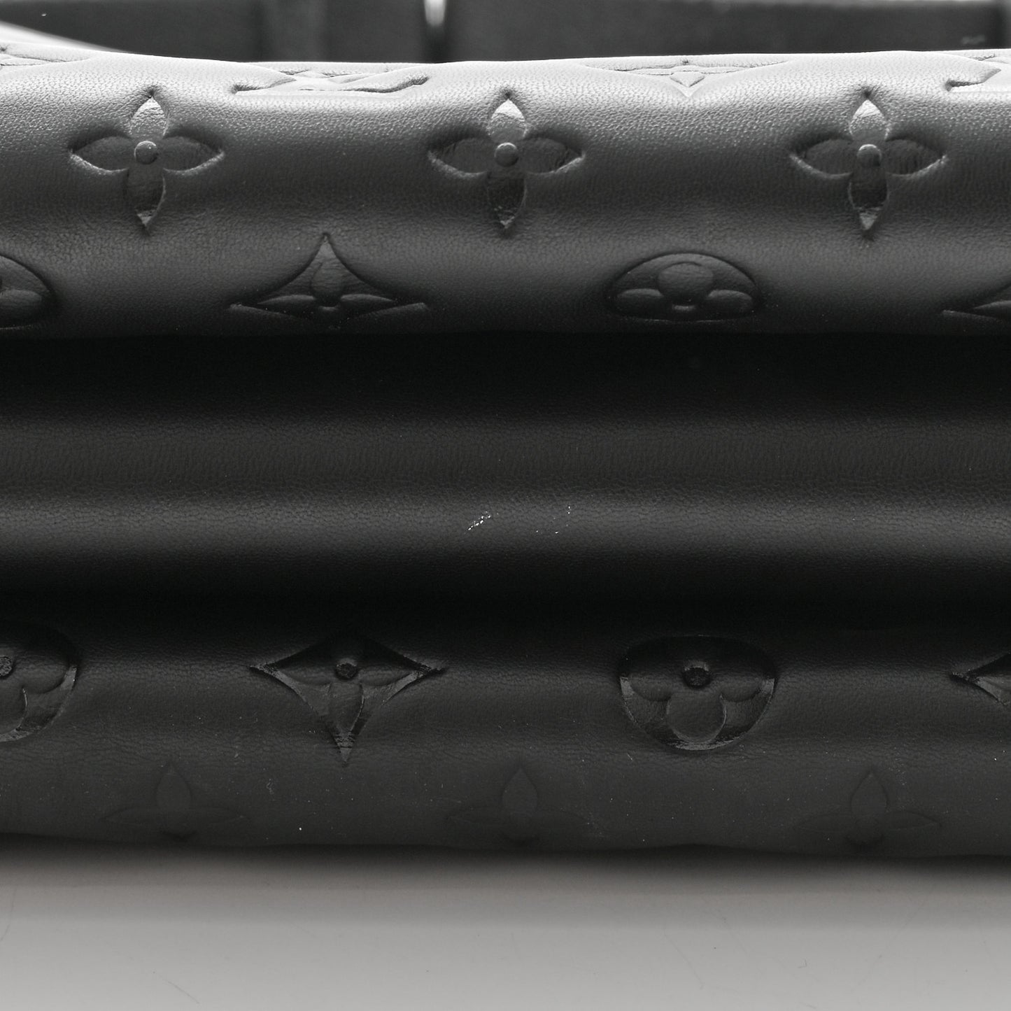 Lambskin Embossed Monogram Coussin MM Black