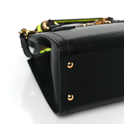 Gucci Wonka Grain Calfskin Mini Diana Tote Bag Black Yellow Fluo 8 of 9