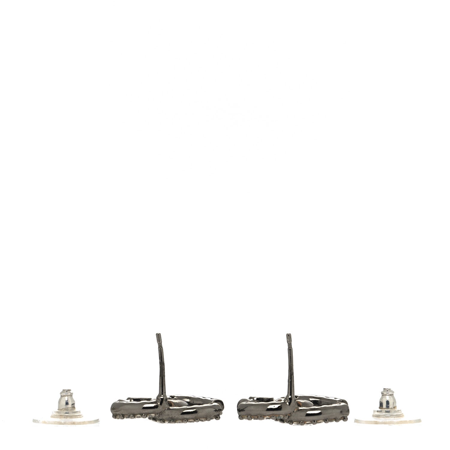 Chanel Crystal CC Earrings Silver 3 of 4