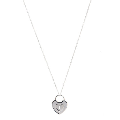 Tiffany Sterling Silver Heart Lock Pendant Necklace 1 of 6
