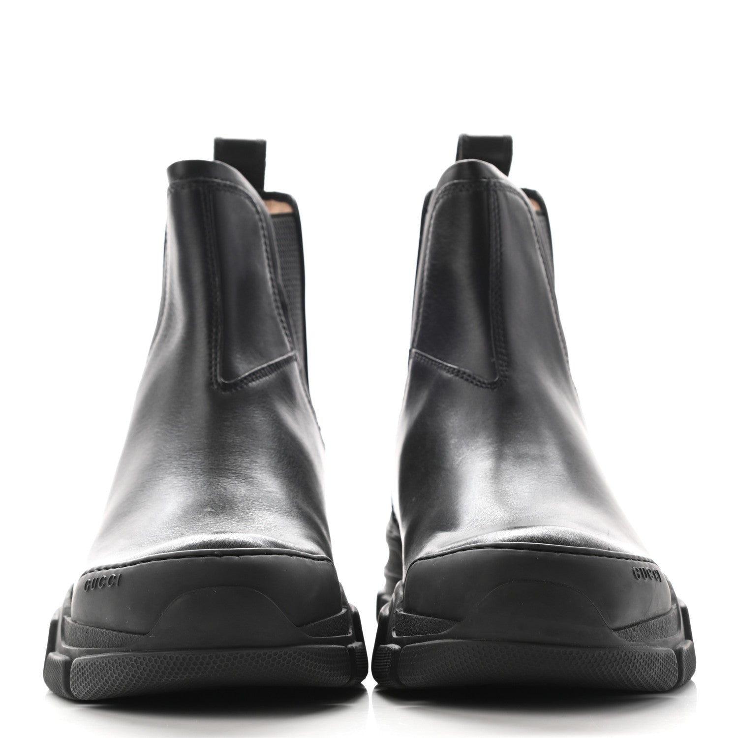 Gucci Calfskin Logo Ankle Boots 37 Black 2 of 8