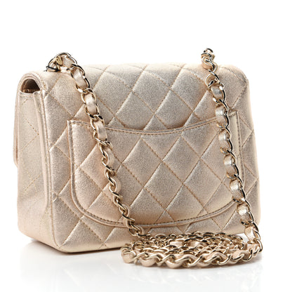 Chanel Metallic Lambskin Quilted Mini Square Flap Gold 3 of 11