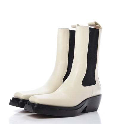 Bottega Veneta Calfskin Lean Mid-Calf Boots 36.5 Wax 3 of 8