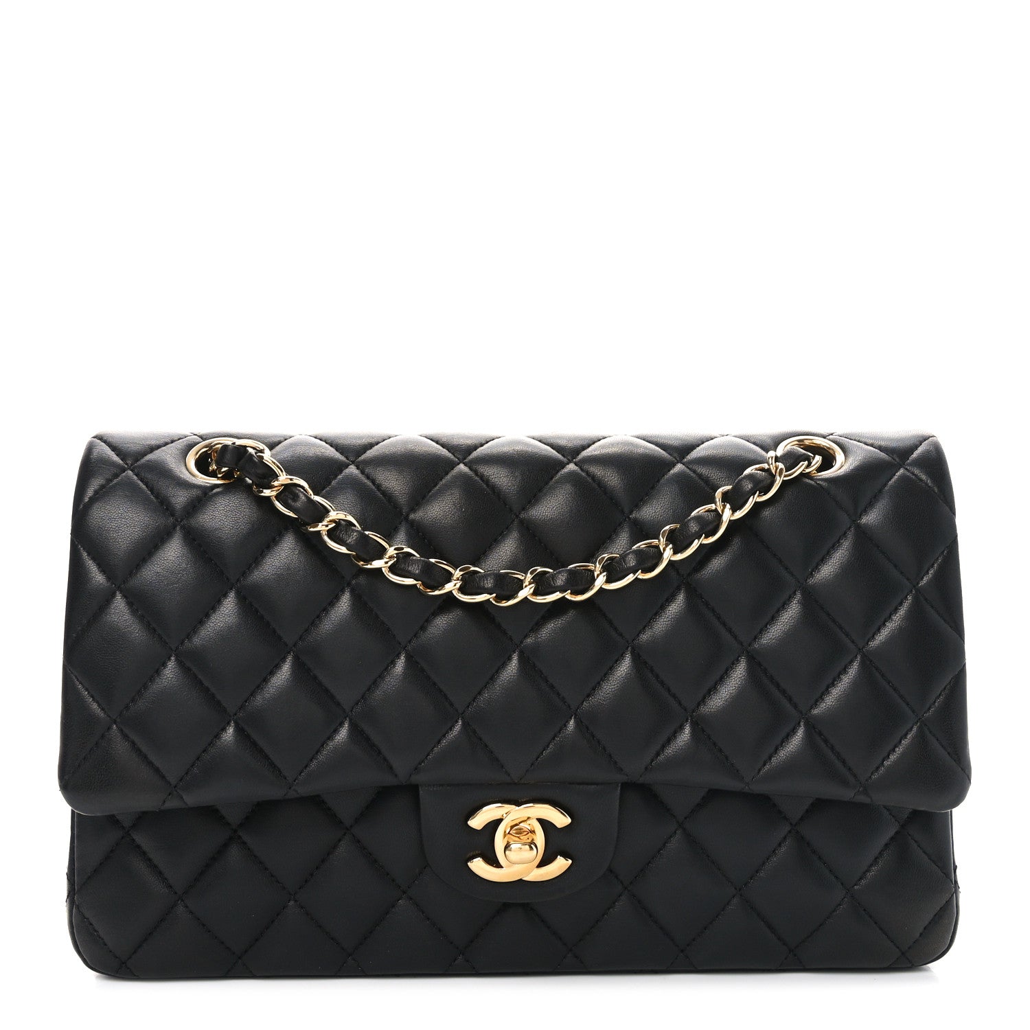 Chanel Lambskin Quilted Medium Double Flap Black 1 of 11