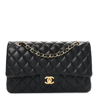 Chanel Lambskin Quilted Medium Double Flap Black 1 of 11