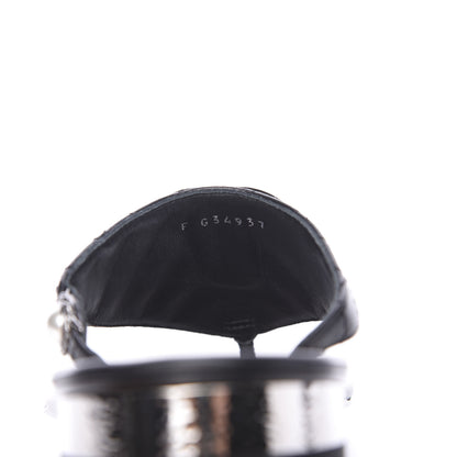 Chanel Lambskin Quilted Pearl CC Logo Thong Sandals 37 Black 8 of 9