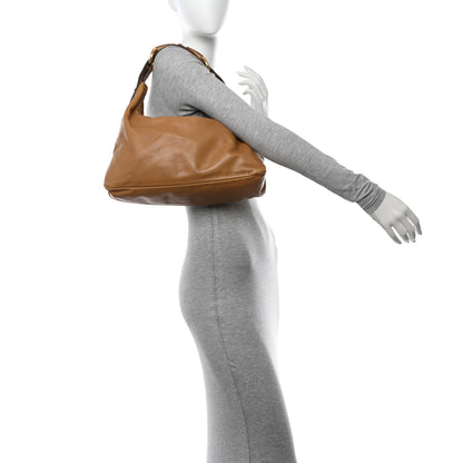 Gucci Calfskin Medium Horsebit Chain Hobo Tan 3 of 12