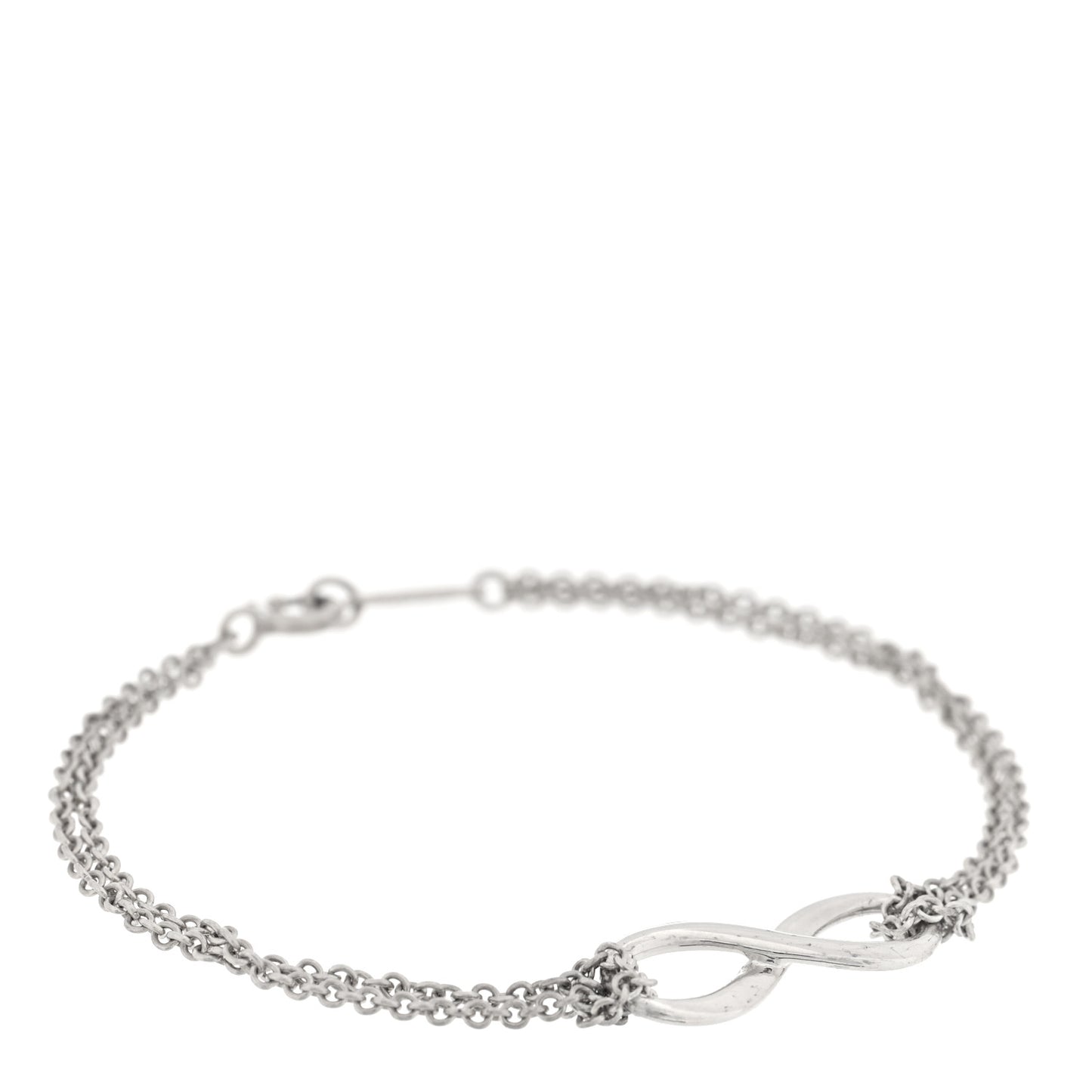 Sterling Silver Infinity Double Chain Bracelet