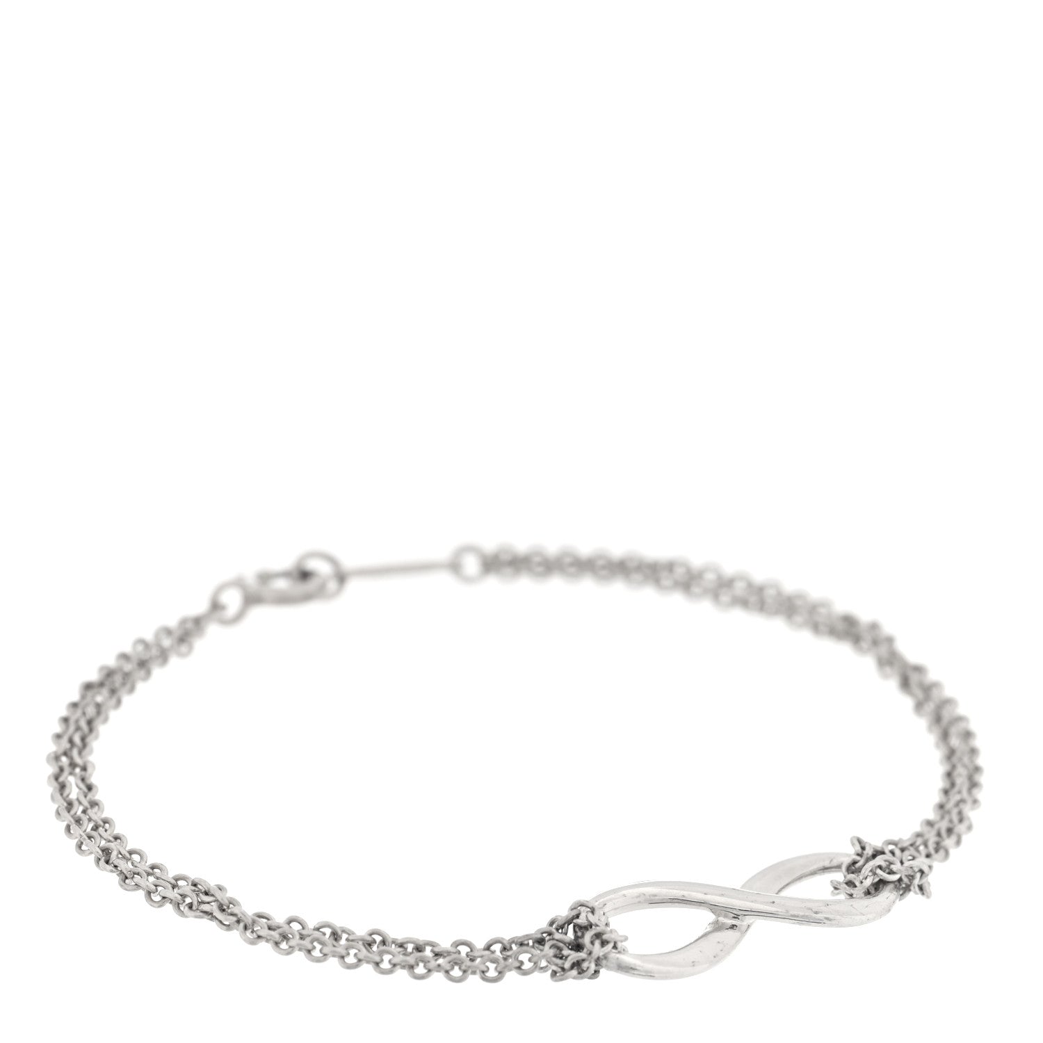 Tiffany Sterling Silver Infinity Double Chain Bracelet 1 of 3