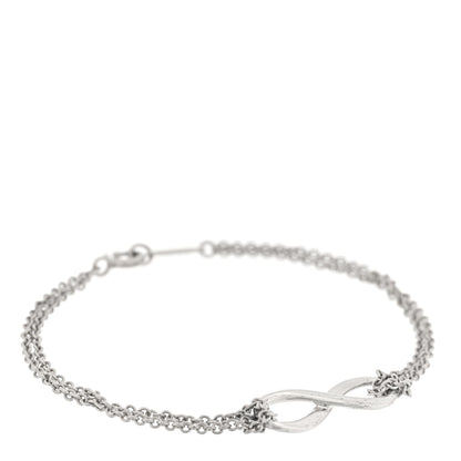 Tiffany Sterling Silver Infinity Double Chain Bracelet 1 of 3