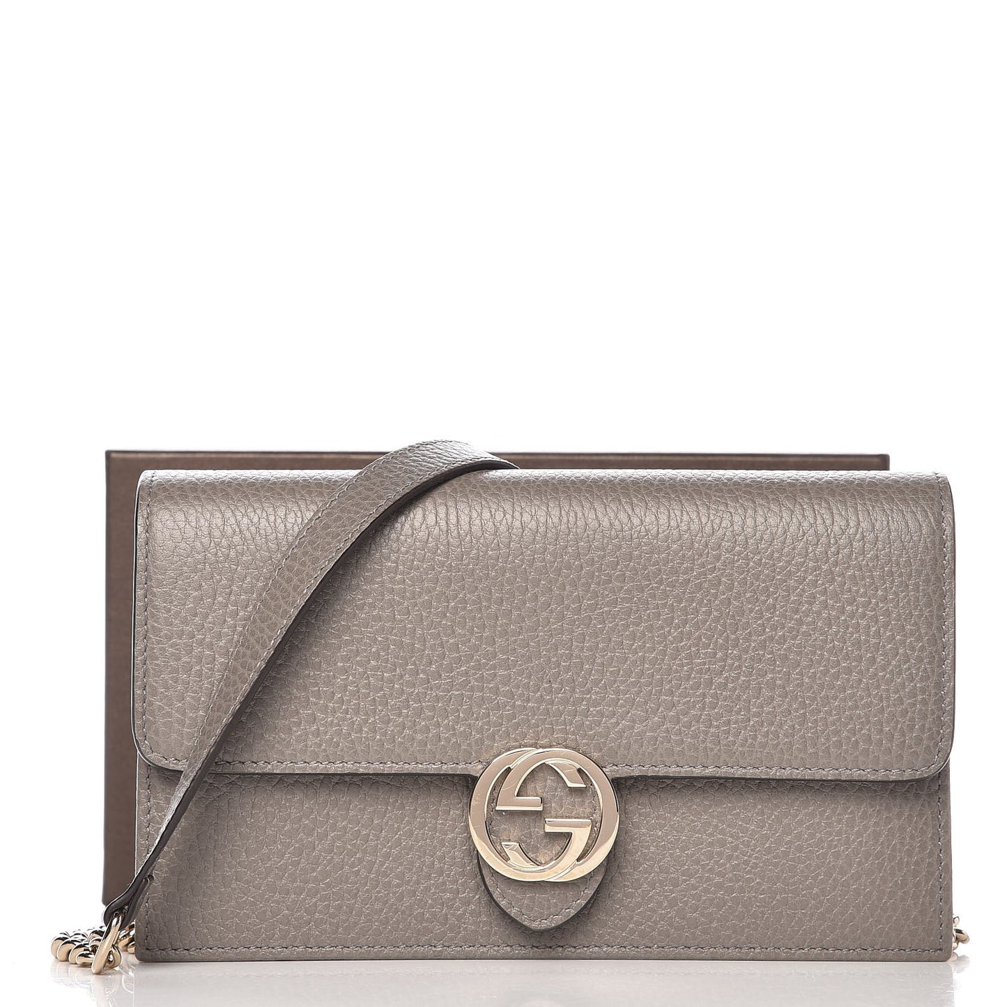 Dollar Calfskin Interlocking G Chain Wallet Loess