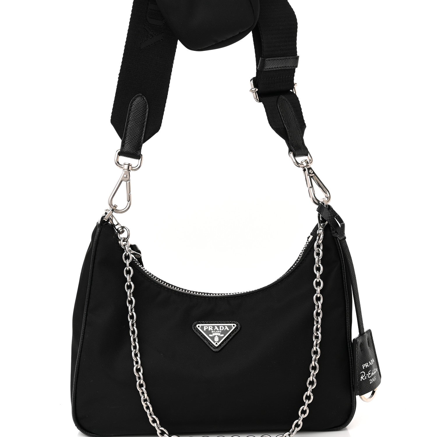 Prada Nylon Re-Edition 2005 Shoulder Bag Black 7 of 9