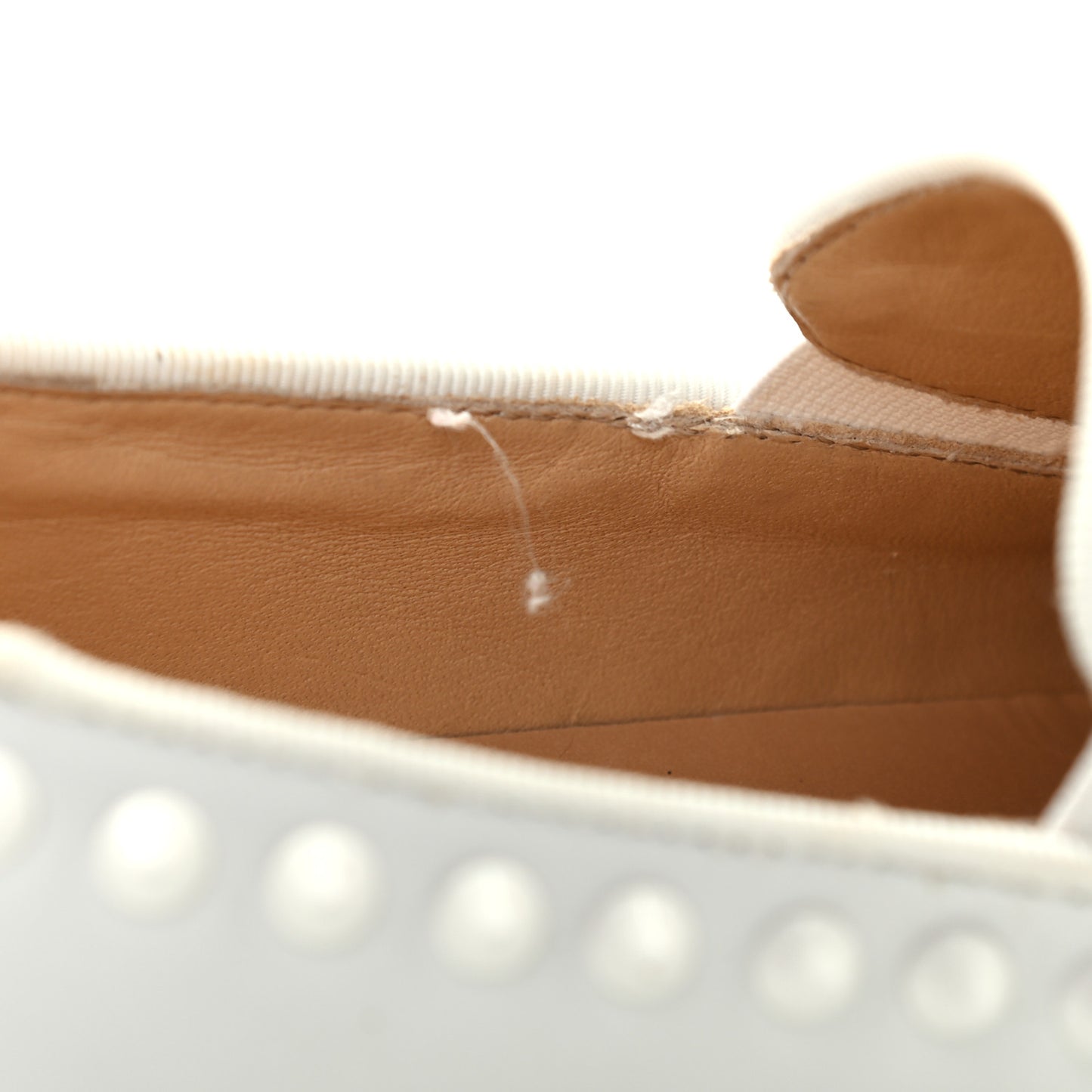 Calfskin Studded Womens Slip On Sneakers 35.5 White