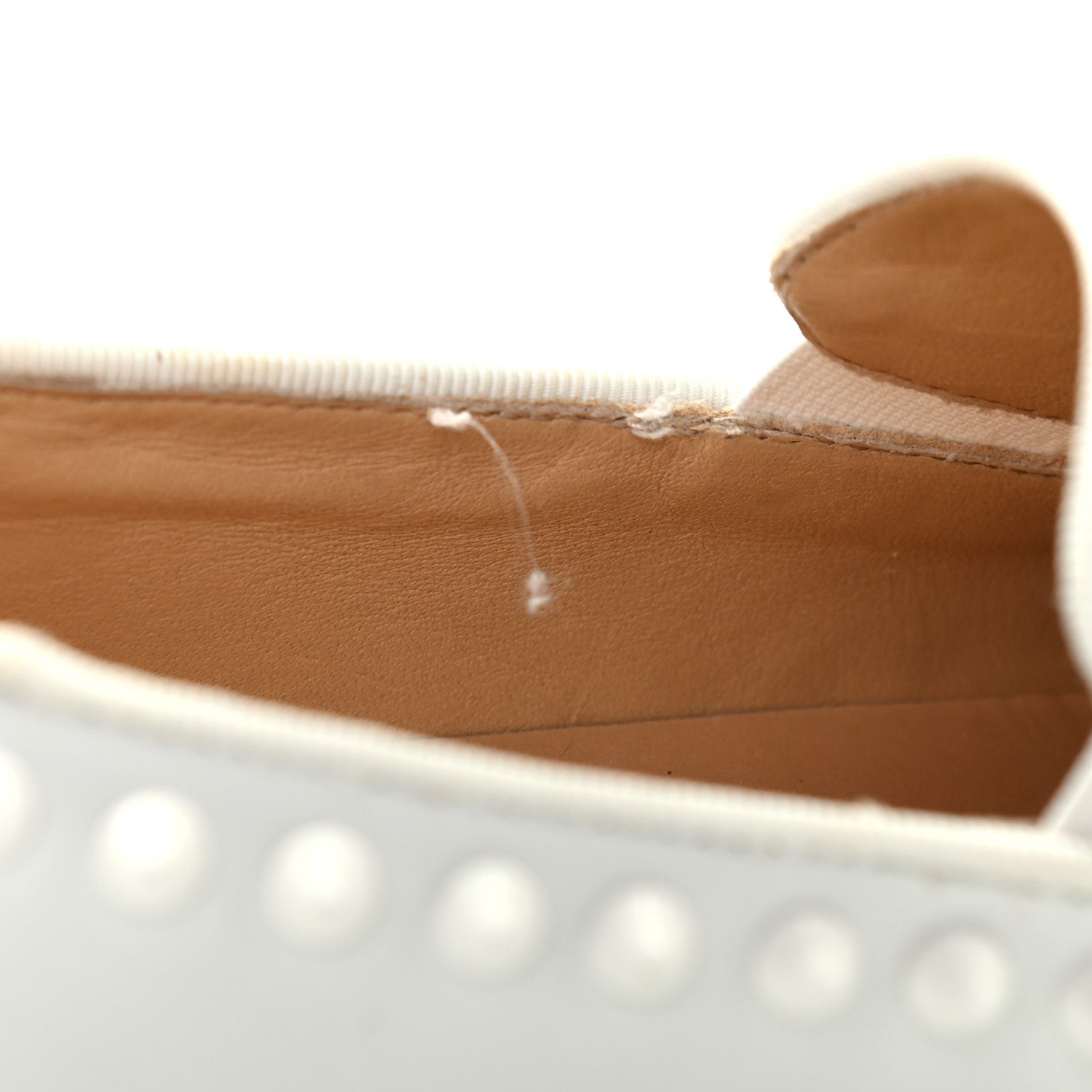 Christian Louboutin Calfskin Studded Womens Slip On Sneakers 35.5 White 8 of 10
