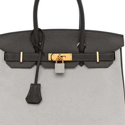 Hermes Taurillon Clemence Horseshoe Birkin 30 Gris Perle Etain Graphite 8 of 14