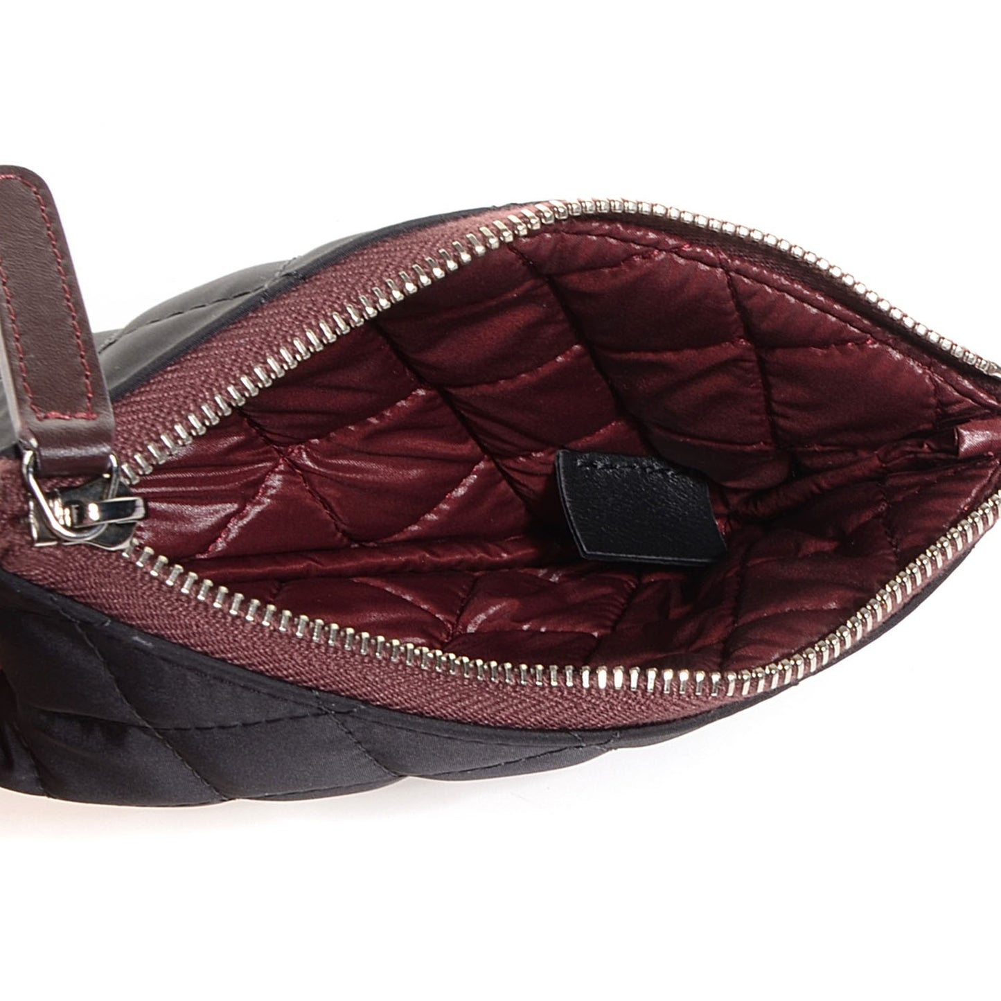 Nylon Quilted Cocoon Cosmetic Pouch Black