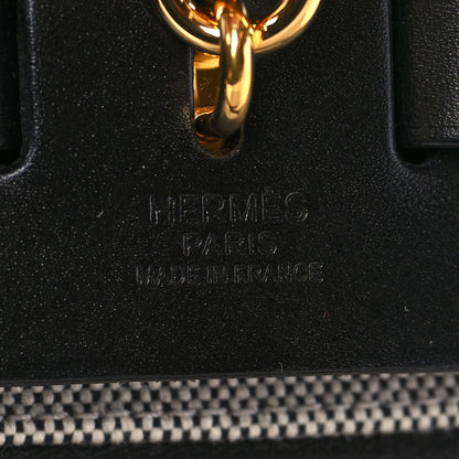 Hermes Toile H Berline Vache Hunter Herbag Zip PM 31 Black Ecru 7 of 10