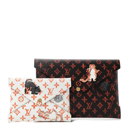 Louis Vuitton Catogram Kirigami Pochette Set Marron White Black 1 of 7