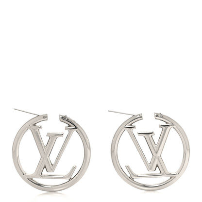 Louis Vuitton Palladium Louise Hoop Earrings Silver 3 of 4