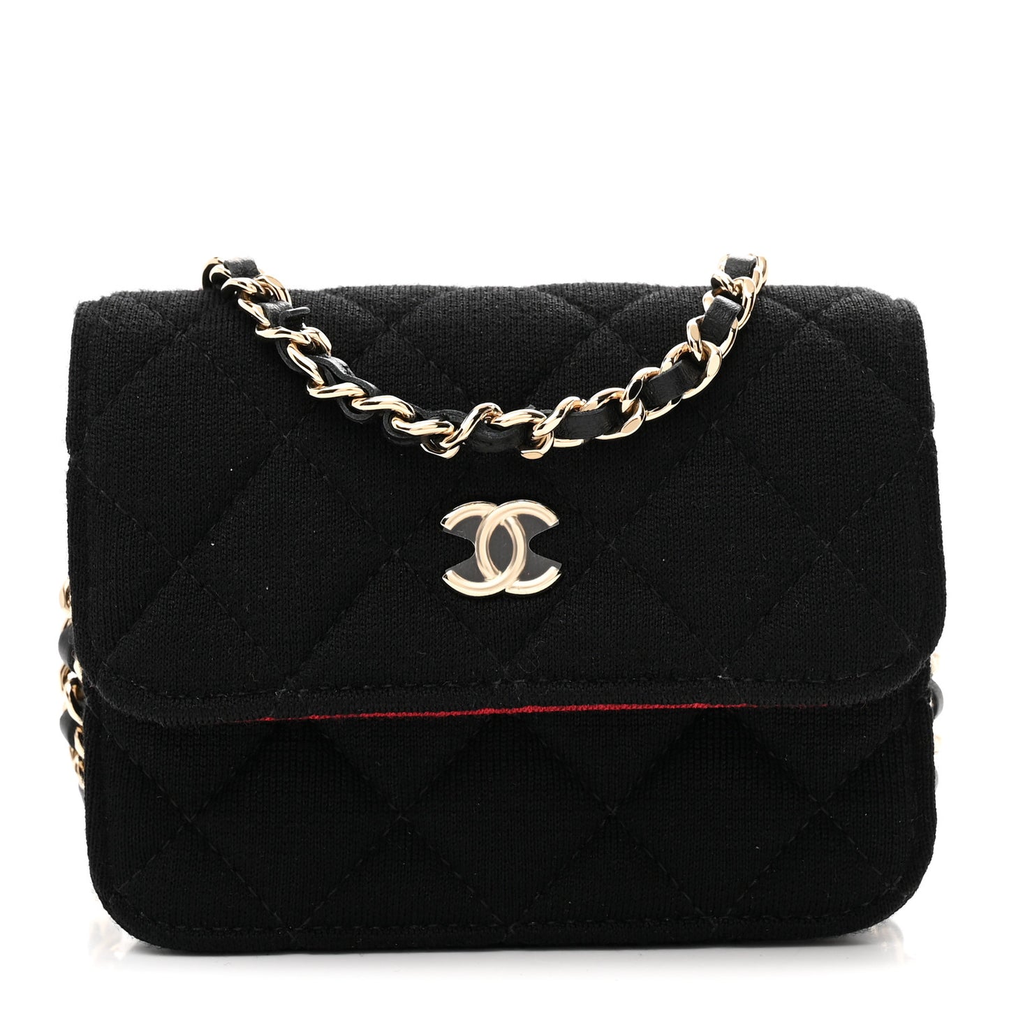 Jersey Quilted Micro Mini Flap Black
