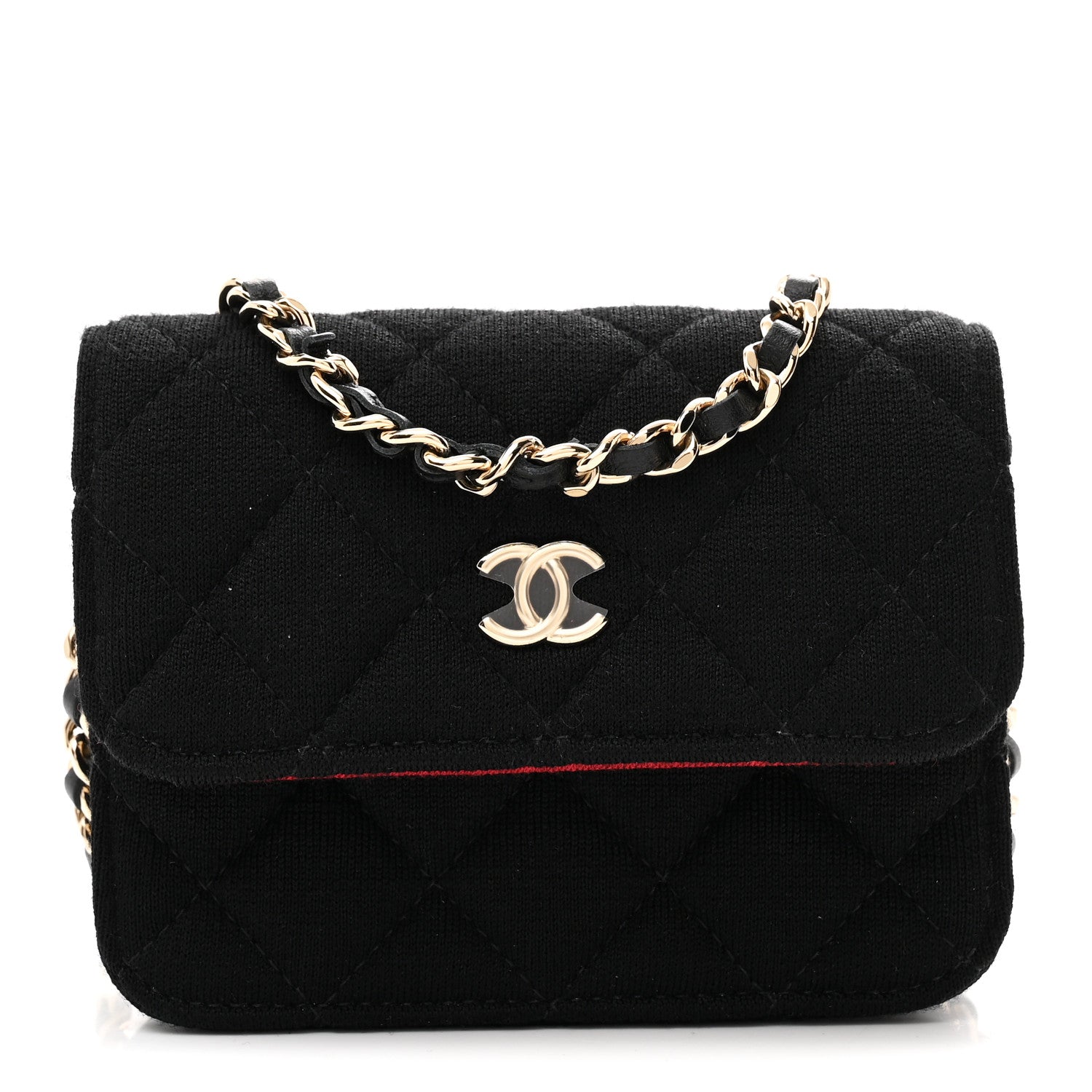 Chanel Jersey Quilted Micro Mini Flap Black 1 of 11