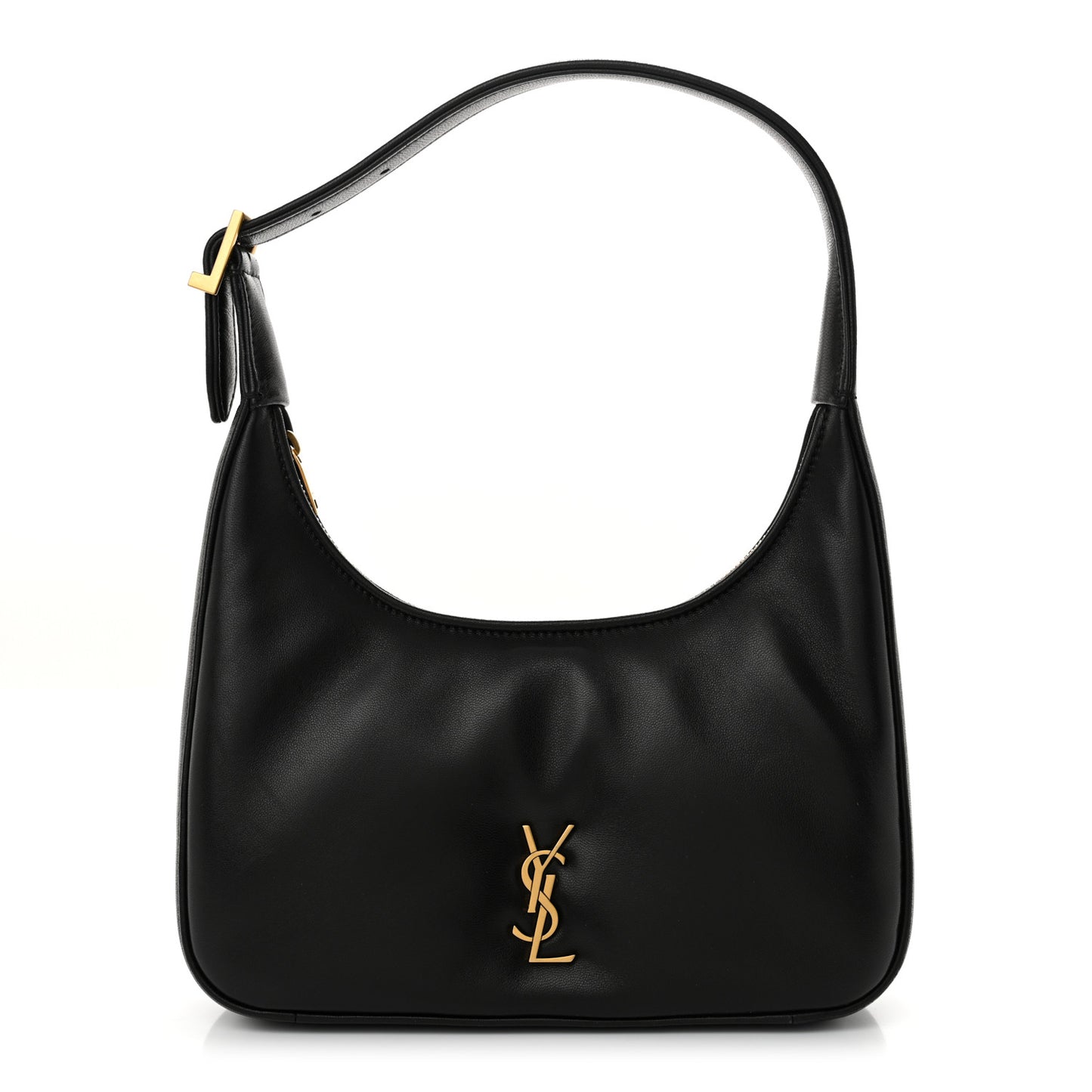 Plunged Lambskin Calypso Mini Hobo Black