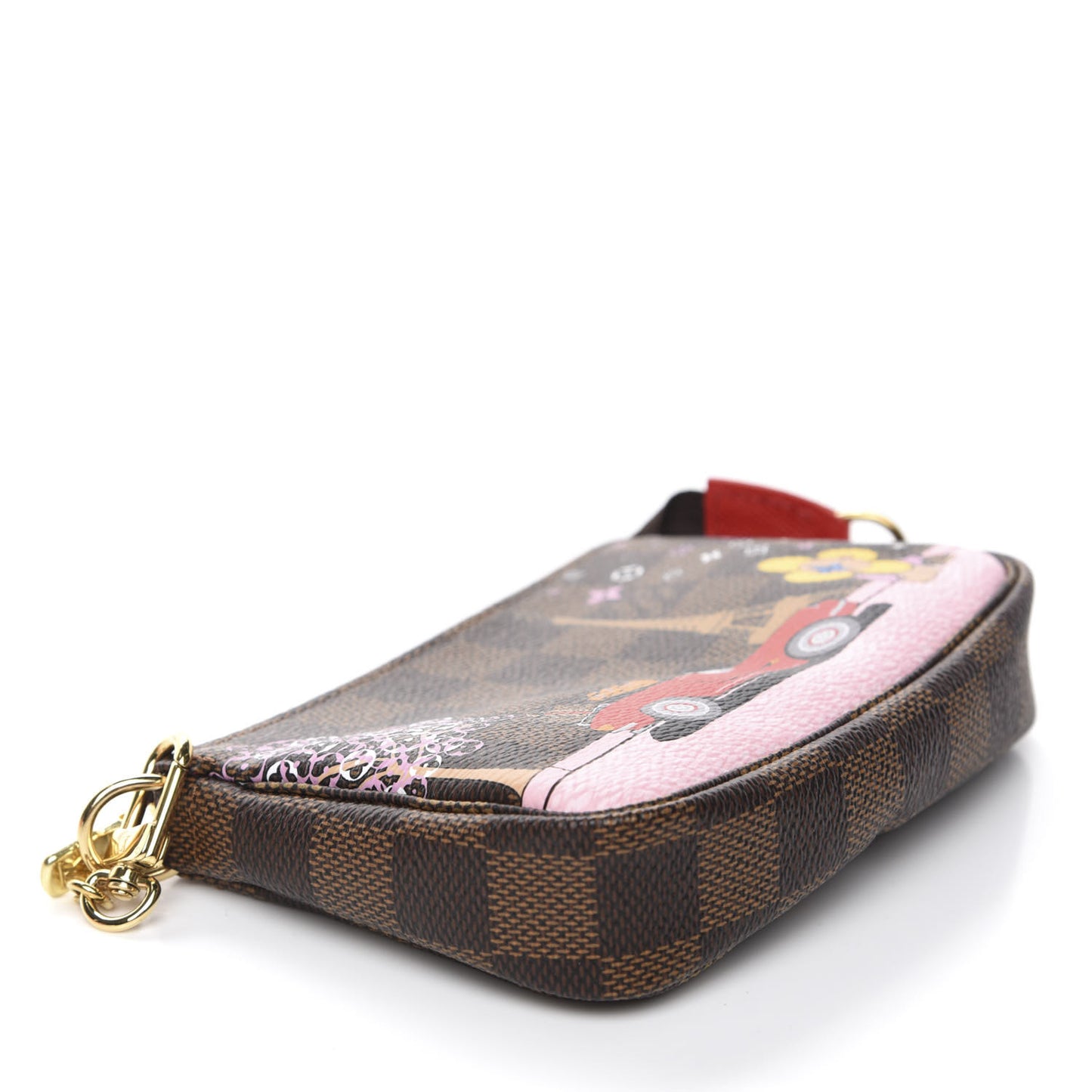 Damier Ebene 2019 Christmas Animation Mini Pochette Accessories Red