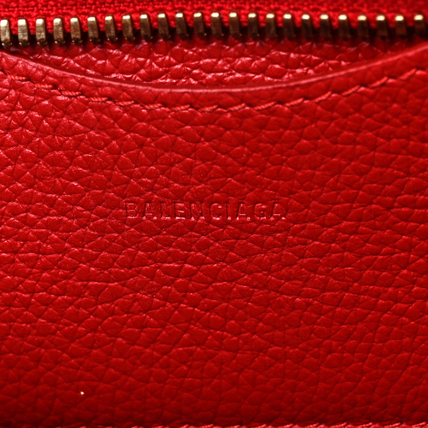 Grained Calfskin Neo Classic Gold Hardware Nano City Crossbody Medium Red