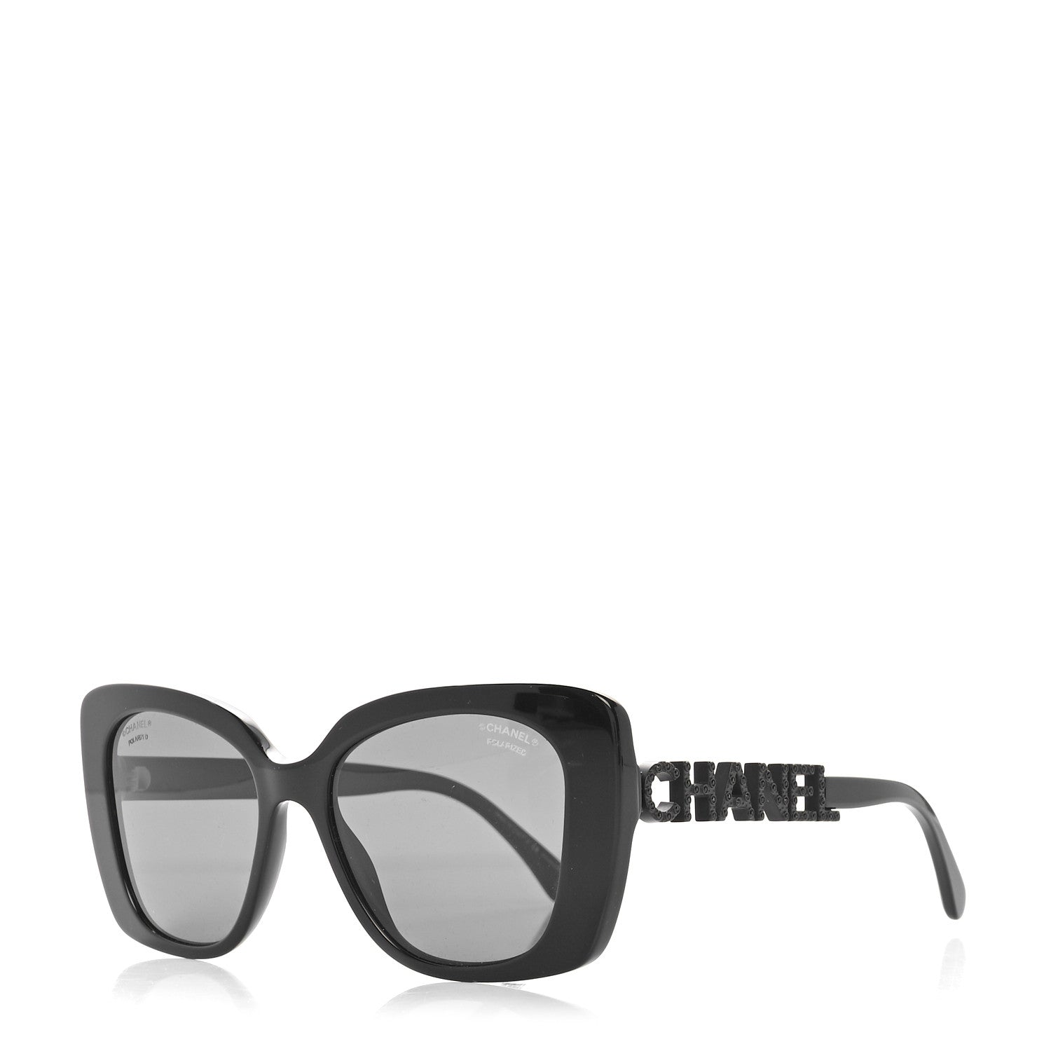 Chanel Acetate Strass Polarized Square Sunglasses 5422-B Black 1 of 7