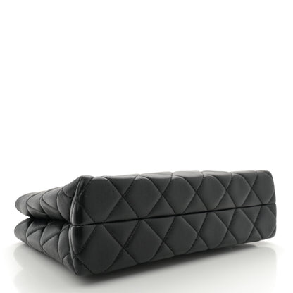 Chanel Shiny Lambskin Quilted Enamel CC Shoulder Bag Black 4 of 12